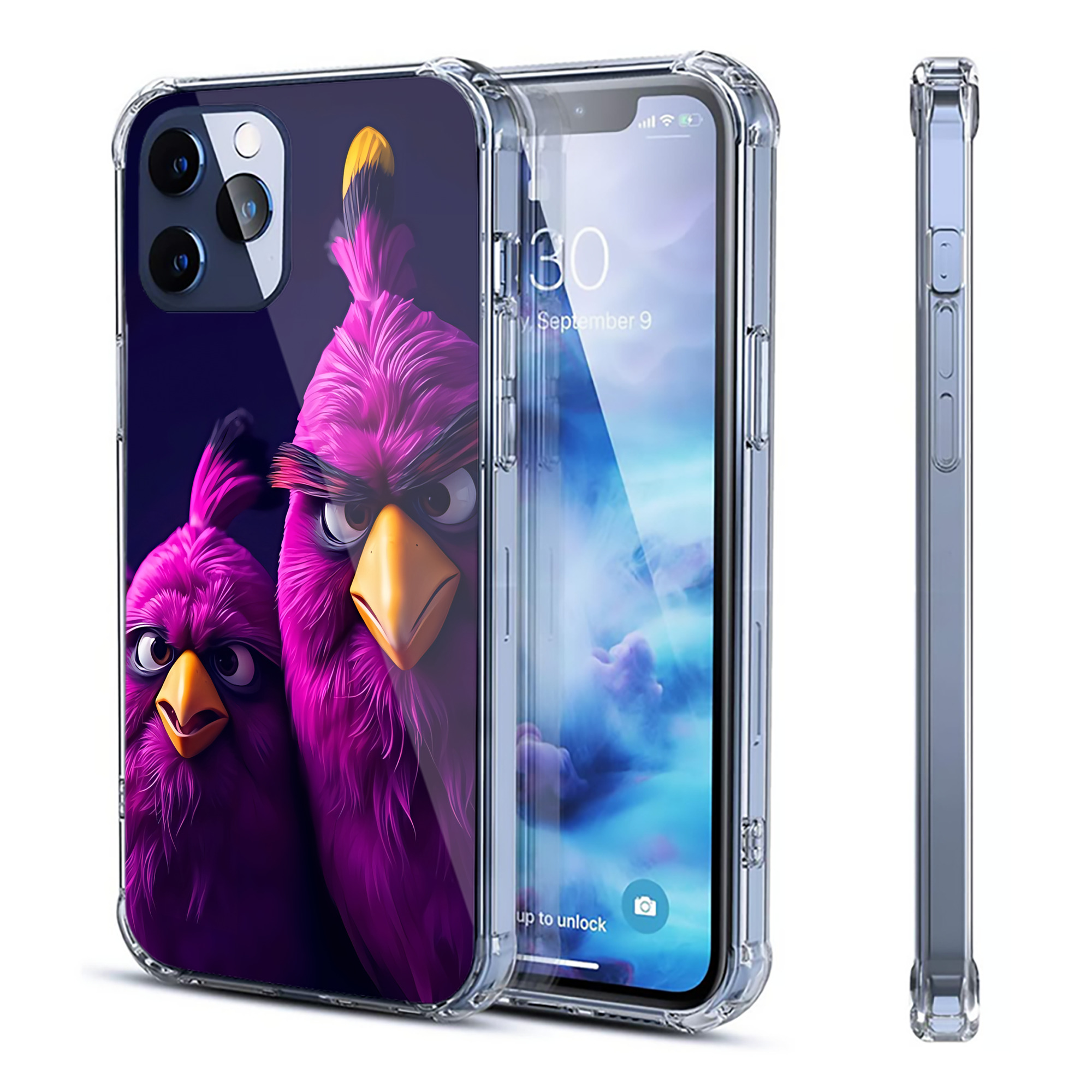（画像用） Angry Birds アングリーバード 【iPhone 12シリーズ対応】透明スマホケース（クリアソフトケース）